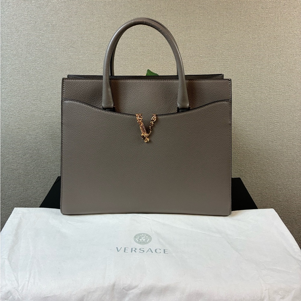 Versace Gray Satchel Bag